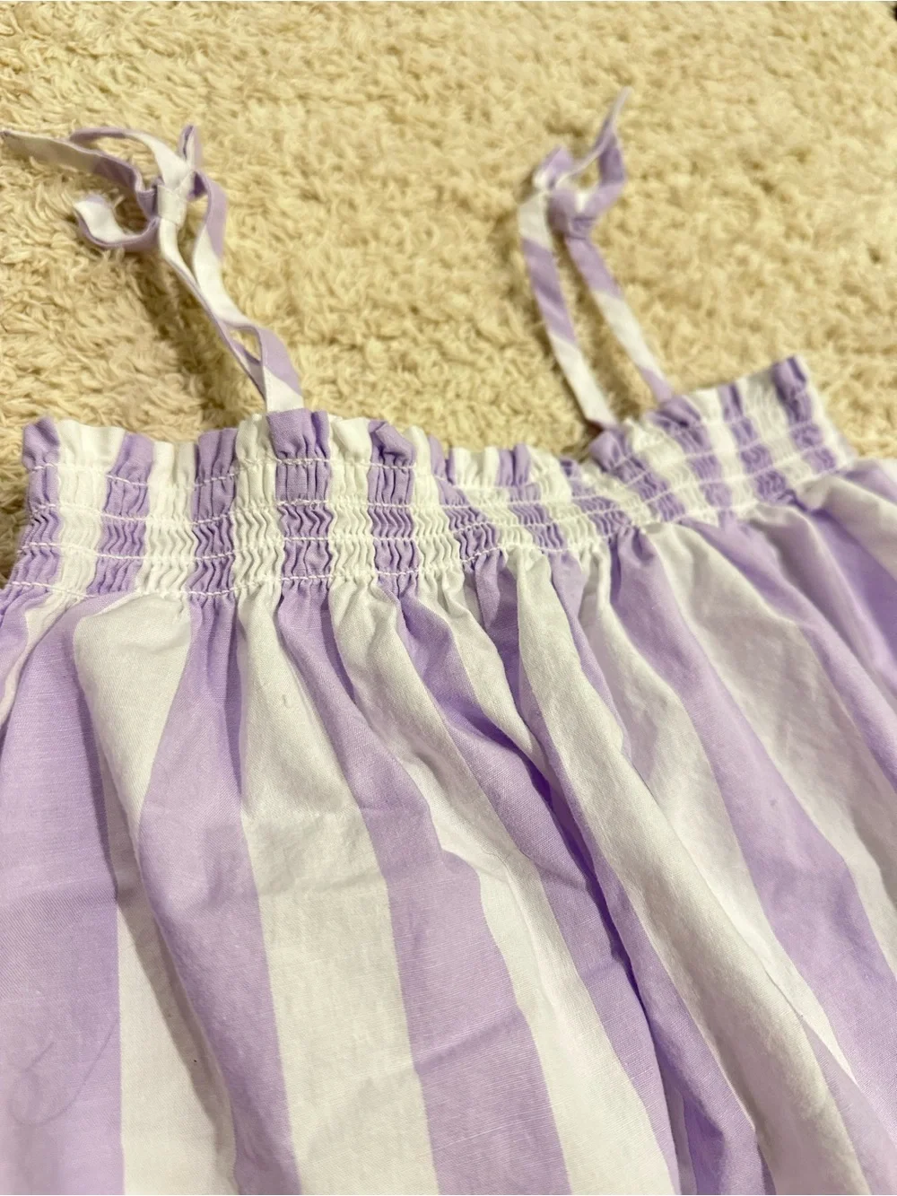 Girls' Lavender & White Striped Sundress 3T